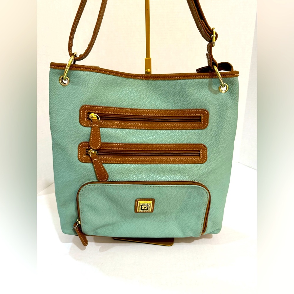 STONE MOUNTAIN Cornwall Sophia Hobo Shoulder Bag Purse Seafoam Tan MSRP $169
